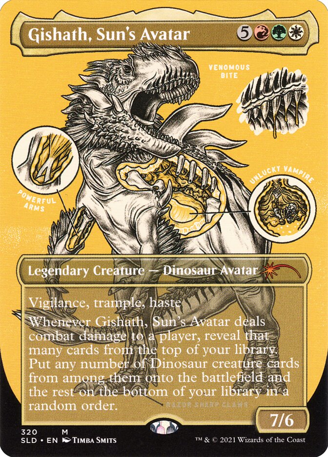 Gishath, Sun's Avatar (Borderless Foil Etched) [Secret Lair Drop Series] | GnG Games