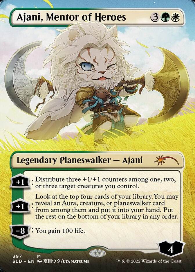 Ajani, Mentor of Heroes (Borderless) [Secret Lair Drop Series] | GnG Games