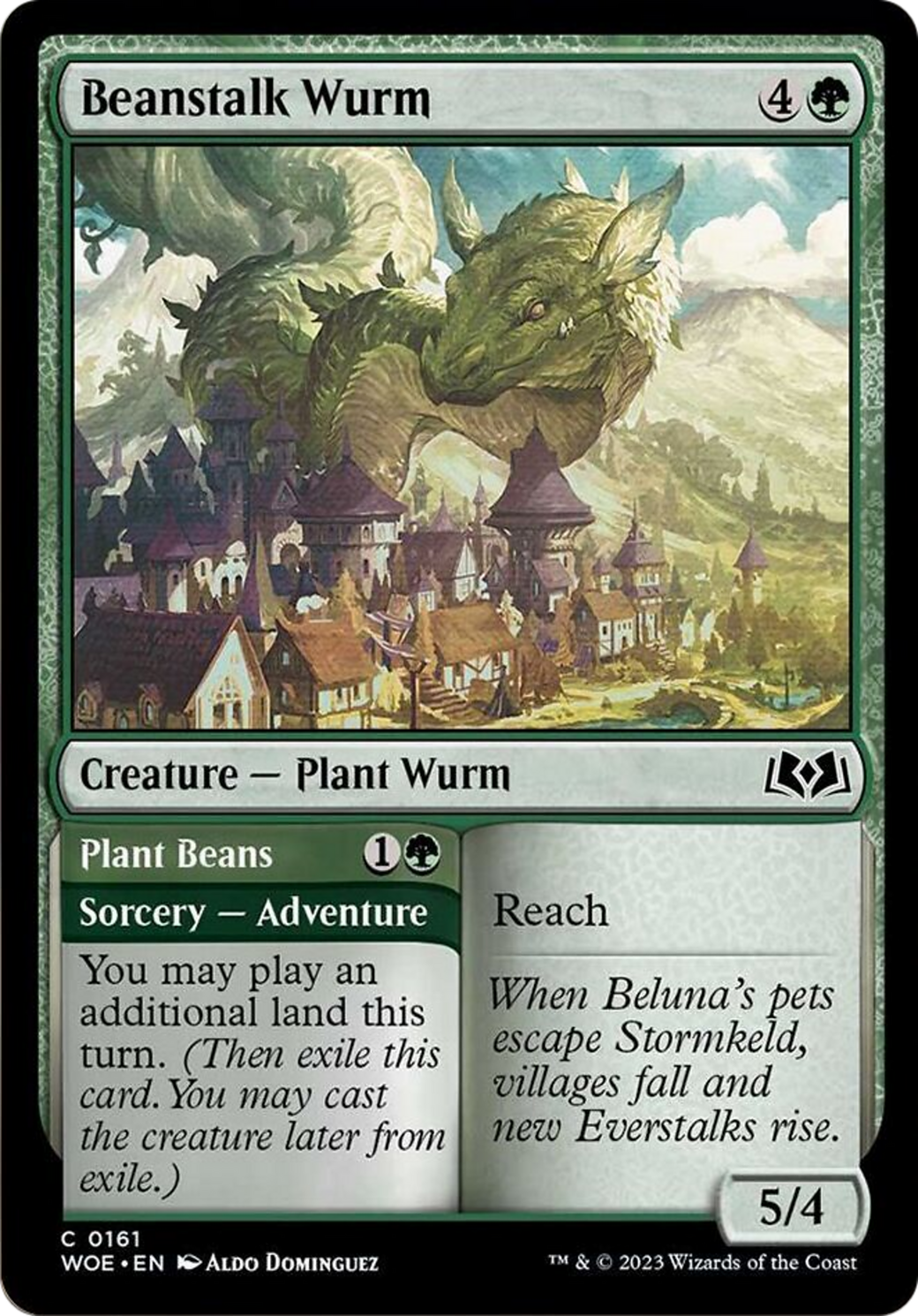 Beanstalk Wurm // Plant Beans [Wilds of Eldraine] | GnG Games