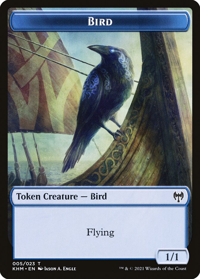 Elf Warrior // Bird Double-Sided Token [Kaldheim Tokens] | GnG Games
