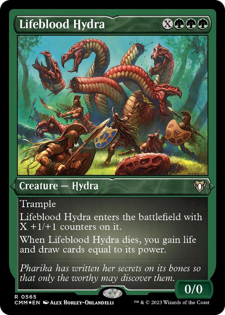 Lifeblood Hydra (Foil Etched) [Commander Masters] | GnG Games
