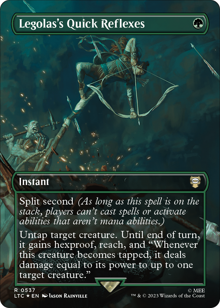 Legolas's Quick Reflexes (Borderless) (Surge Foil) [The Lord of the Rings: Tales of Middle-Earth Commander] | GnG Games