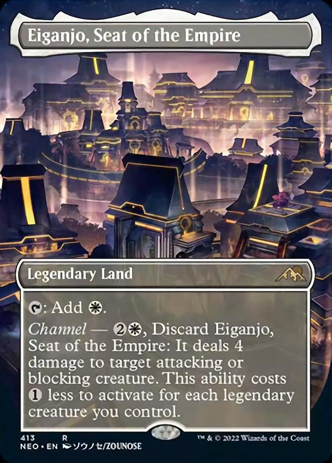 Eiganjo, Seat of the Empire (Borderless Alternate Art) [Kamigawa: Neon Dynasty] | GnG Games