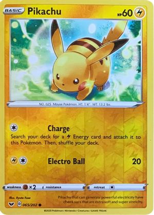 Pikachu (065/202) (Reverse Cosmos Holo) [Sword & Shield: Base Set] | GnG Games