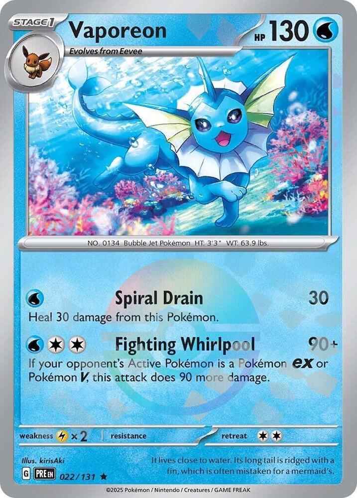 Vaporeon (022/131) (Poke Ball Pattern) [Scarlet & Violet: Prismatic Evolutions] | GnG Games