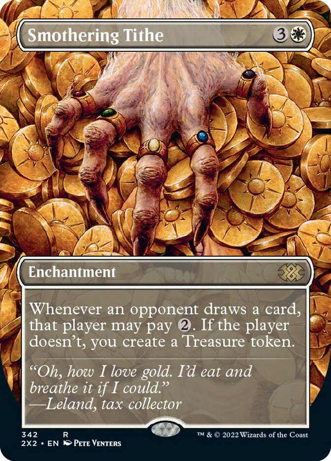 Smothering Tithe (Borderless Alternate Art) [Double Masters 2022] | GnG Games