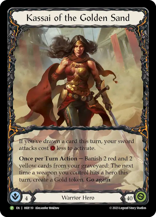 Kassai of the Golden Sand (Rainbow Foil) [HER110] (Promo)  Rainbow Foil | GnG Games