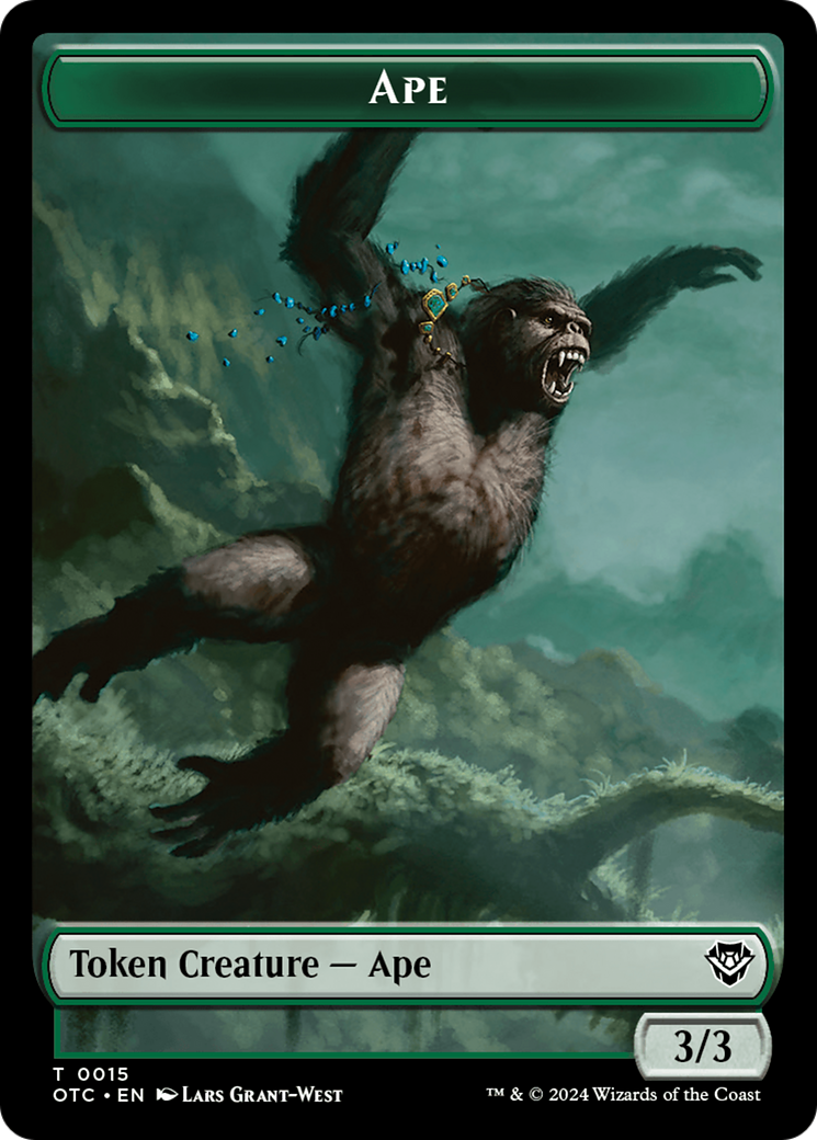 Ape // Shark Double-Sided Token [Outlaws of Thunder Junction Commander Tokens] | GnG Games