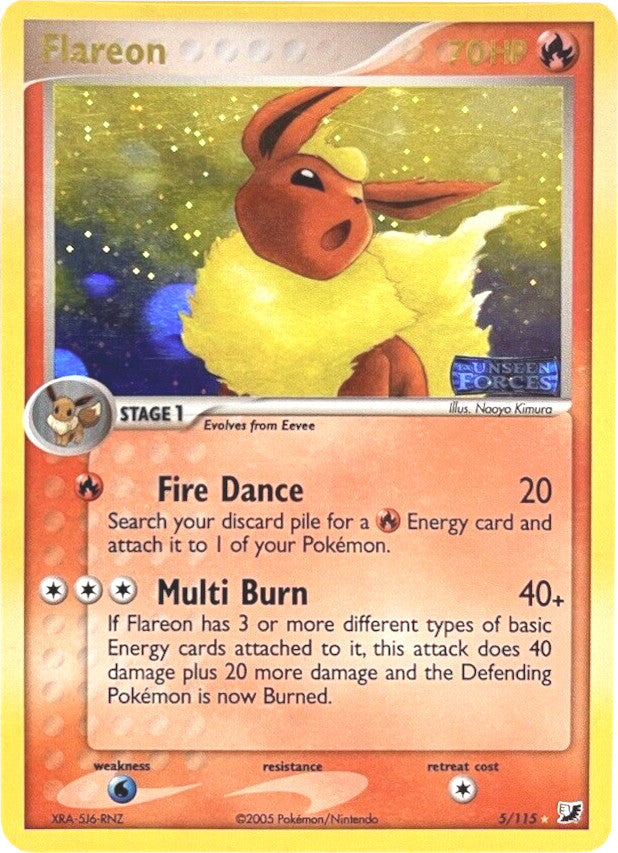 Flareon (5/115) (Stamped) [EX: Unseen Forces] | GnG Games