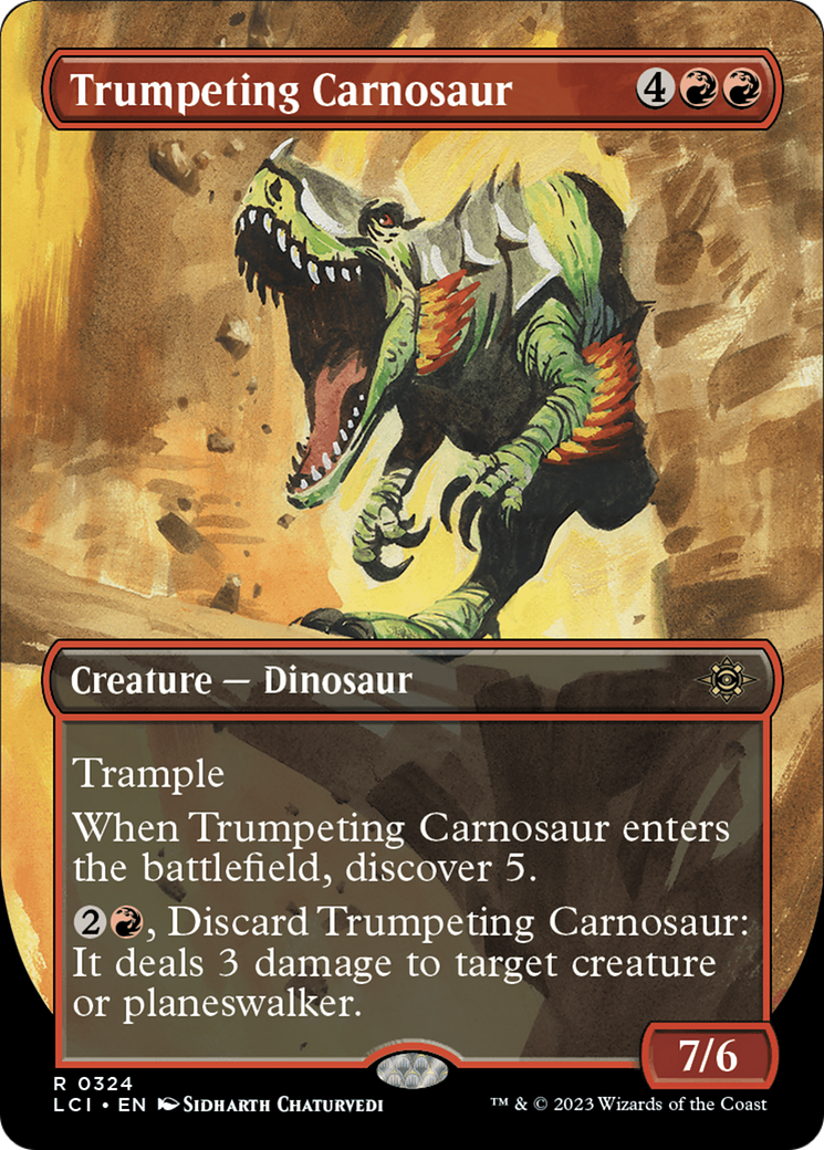 Trumpeting Carnosaur (Borderless) [The Lost Caverns of Ixalan] | GnG Games