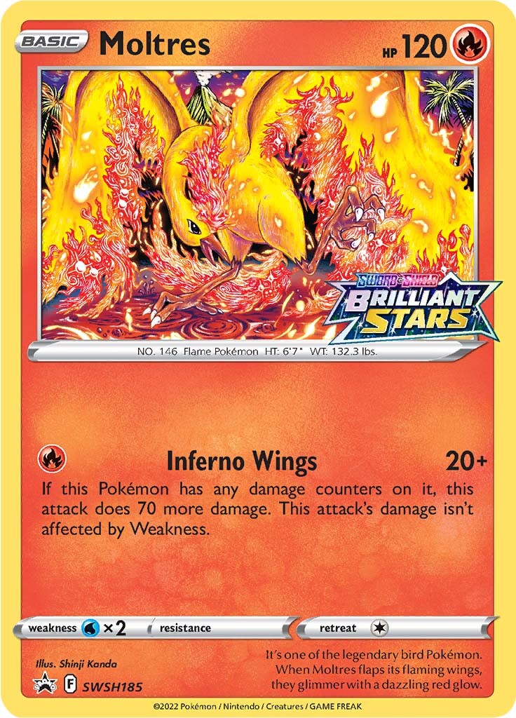 Moltres (SWSH185) (Prerelease Promo) [Sword & Shield: Black Star Promos] | GnG Games