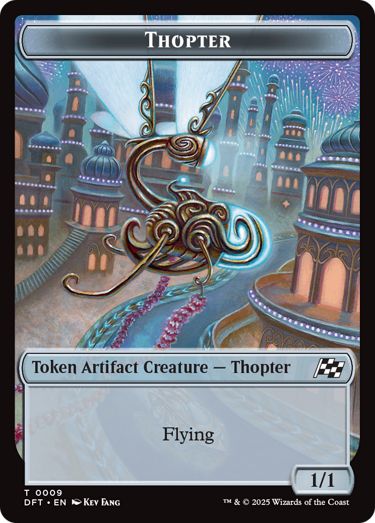 Golem (0015) // Thopter (0009) Double-Sided Token [Aetherdrift Tokens] | GnG Games