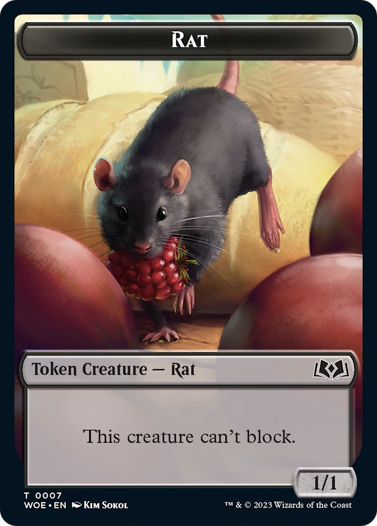 Rat // Food (0011) Double-Sided Token [Wilds of Eldraine Tokens] | GnG Games