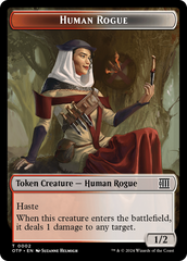 Human Rogue // Plot Double-Sided Token [Outlaws of Thunder Junction: Breaking News Tokens] | GnG Games