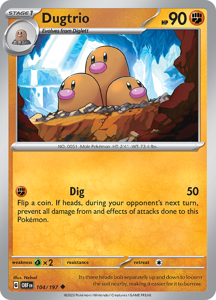 Dugtrio (104/197) [Scarlet & Violet: Obsidian Flames] | GnG Games