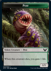 Fractal // Pest Double-Sided Token [Strixhaven: School of Mages Tokens] | GnG Games