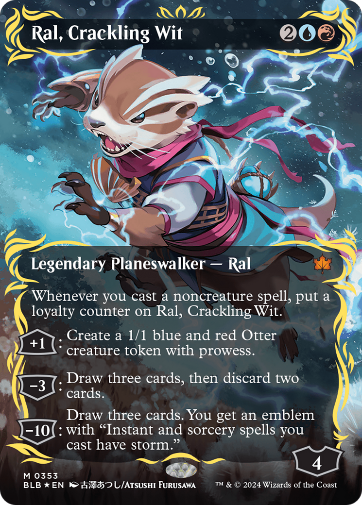 Ral, Crackling Wit (Borderless) (Raised Foil) [Bloomburrow] | GnG Games