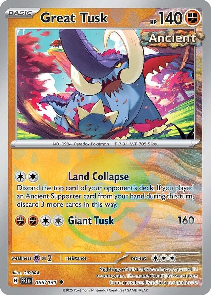 Great Tusk (055/131) (Poke Ball Pattern) [Scarlet & Violet: Prismatic Evolutions] | GnG Games