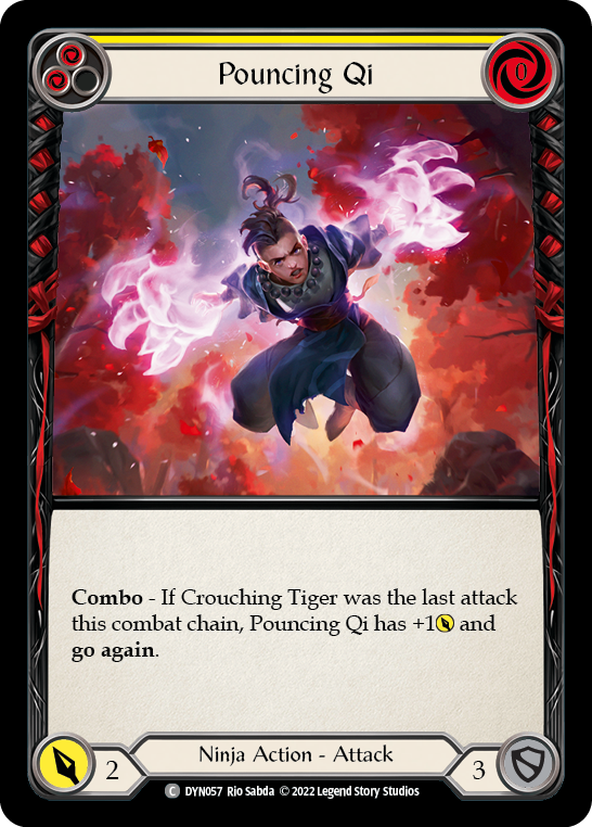 Pouncing Qi (Yellow) [DYN057] (Dynasty)  Rainbow Foil | GnG Games