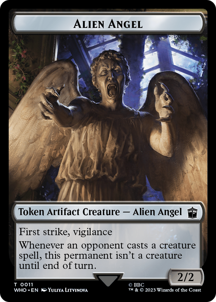 Alien Angel // Alien Warrior Double-Sided Token [Doctor Who Tokens] | GnG Games