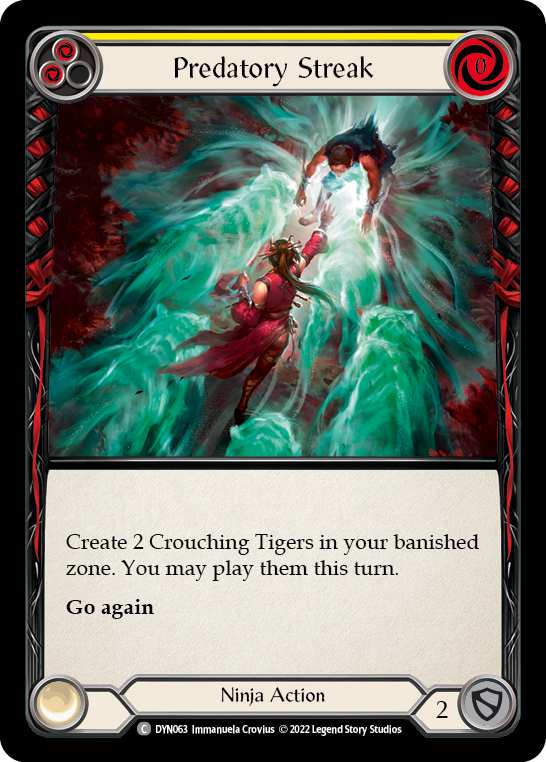 Predatory Streak (Yellow) [DYN063] (Dynasty)  Rainbow Foil | GnG Games