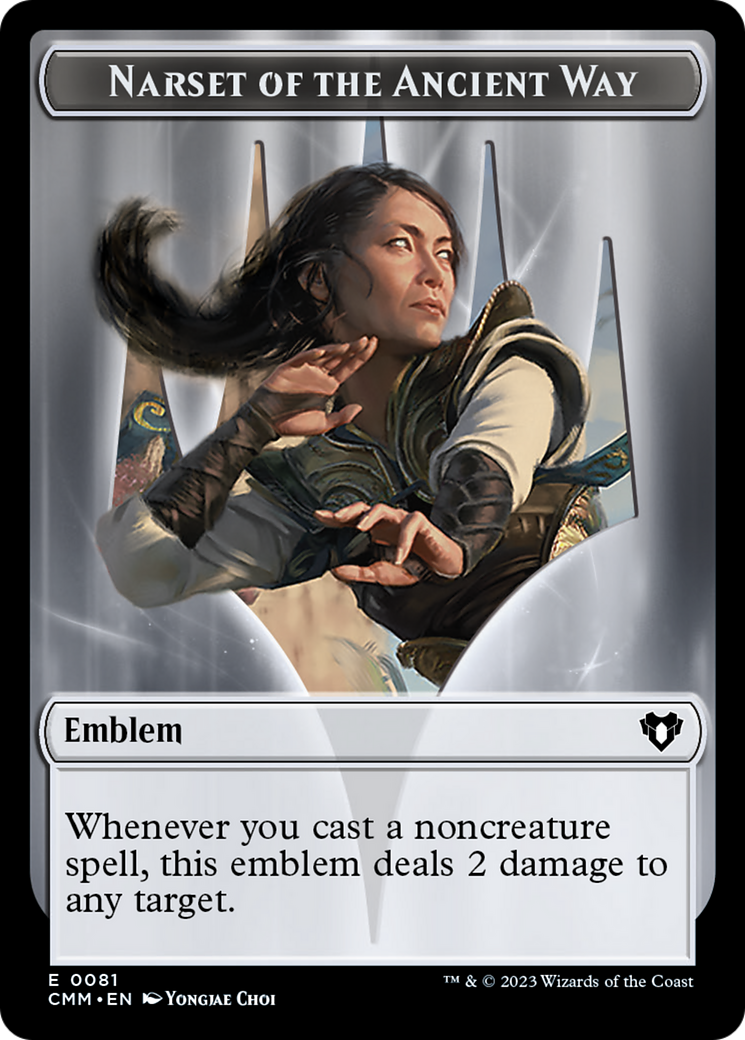 Narset of the Ancient Way Emblem // Wizard Double-Sided Token [Commander Masters Tokens] | GnG Games