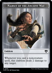 Narset of the Ancient Way Emblem // Wizard Double-Sided Token [Commander Masters Tokens] | GnG Games