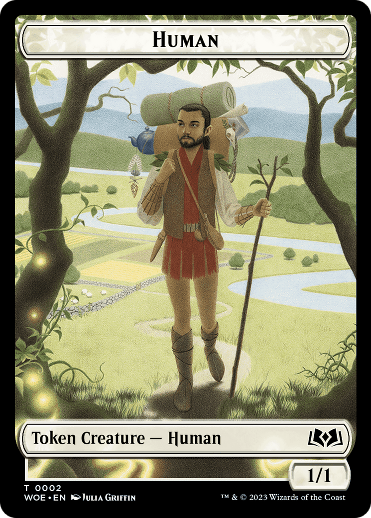 Human // Food (0013) Double-Sided Token [Wilds of Eldraine Tokens] | GnG Games