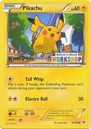 Pikachu (20/108) (Build A Bear Workshop Exclusive) [Miscellaneous Cards] | GnG Games