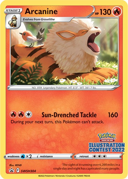 Arcanine (SWSH304) (Illustration Contest 2022) [Sword & Shield: Black Star Promos] | GnG Games