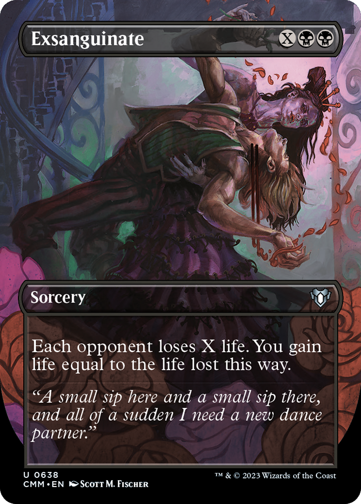 Exsanguinate (Borderless Alternate Art) [Commander Masters] | GnG Games
