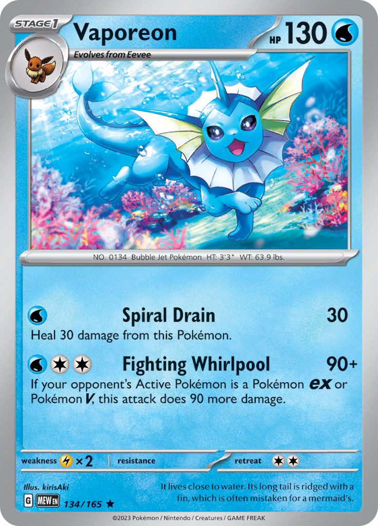 Vaporeon (134/165) [Scarlet & Violet 151] | GnG Games