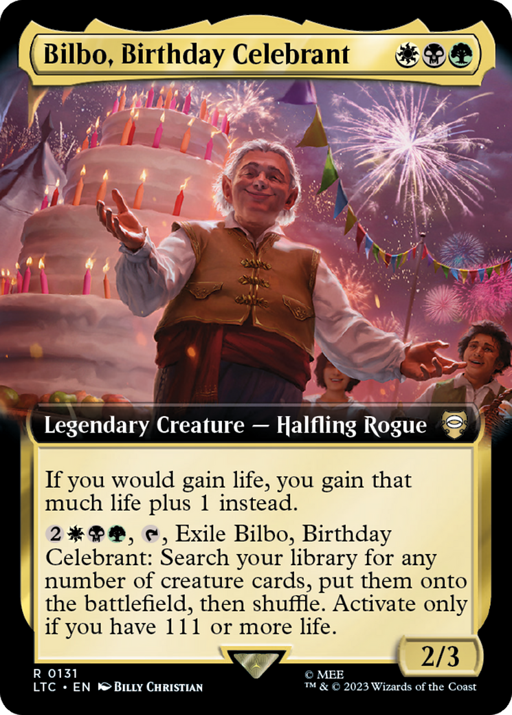 Bilbo, Birthday Celebrant (Extended Art) [The Lord of the Rings: Tales of Middle-Earth Commander] | GnG Games