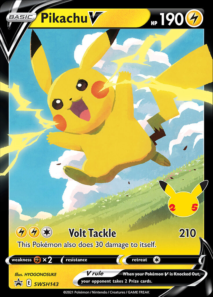 Pikachu V (SWSH143) (Celebrations) [Sword & Shield: Black Star Promos] | GnG Games