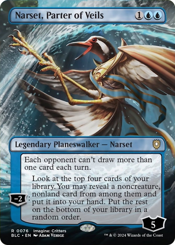 Narset, Parter of Veils (Borderless) [Bloomburrow Commander] | GnG Games