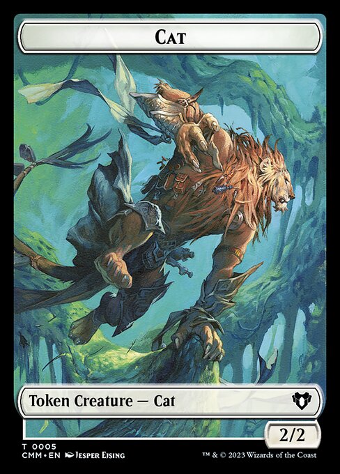 Spirit (0010) // Cat (0005) Double-Sided Token [Commander Masters Tokens] | GnG Games