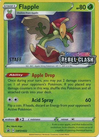 Flapple (SWSH022) (Staff Prerelease Promo) [Sword & Shield: Black Star Promos] | GnG Games