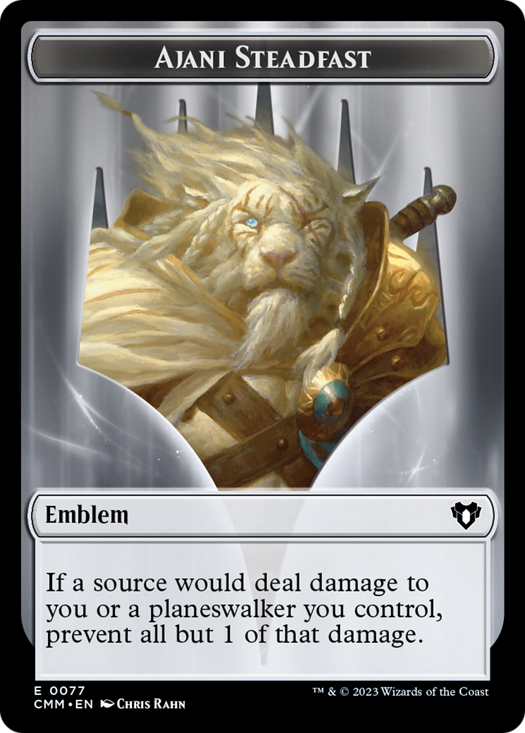 Ajani Steadfast Emblem // Wizard Double-Sided Token [Commander Masters Tokens] | GnG Games