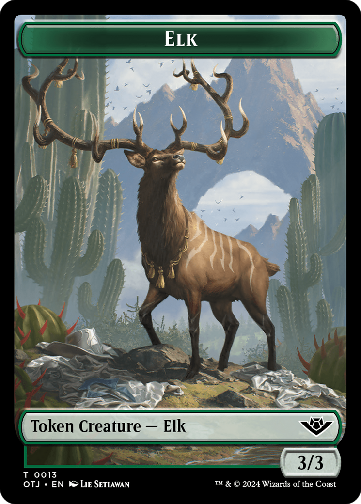 Mercenary // Elk Double-Sided Token [Outlaws of Thunder Junction Tokens] | GnG Games