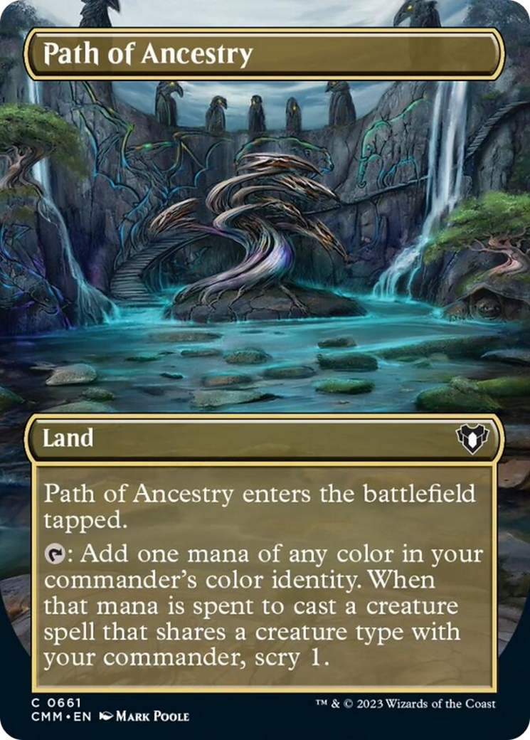Path of Ancestry (Borderless Alternate Art) [Commander Masters] | GnG Games