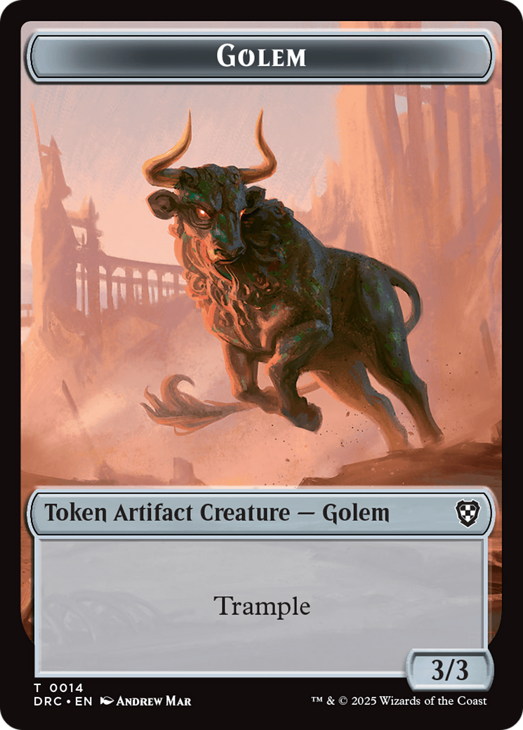 Golem (0014) // Thopter (0010) Double-Sided Token [Aetherdrift Tokens] | GnG Games