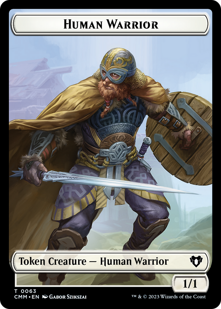 Human Warrior // Zombie Army Double-Sided Token [Commander Masters Tokens] | GnG Games