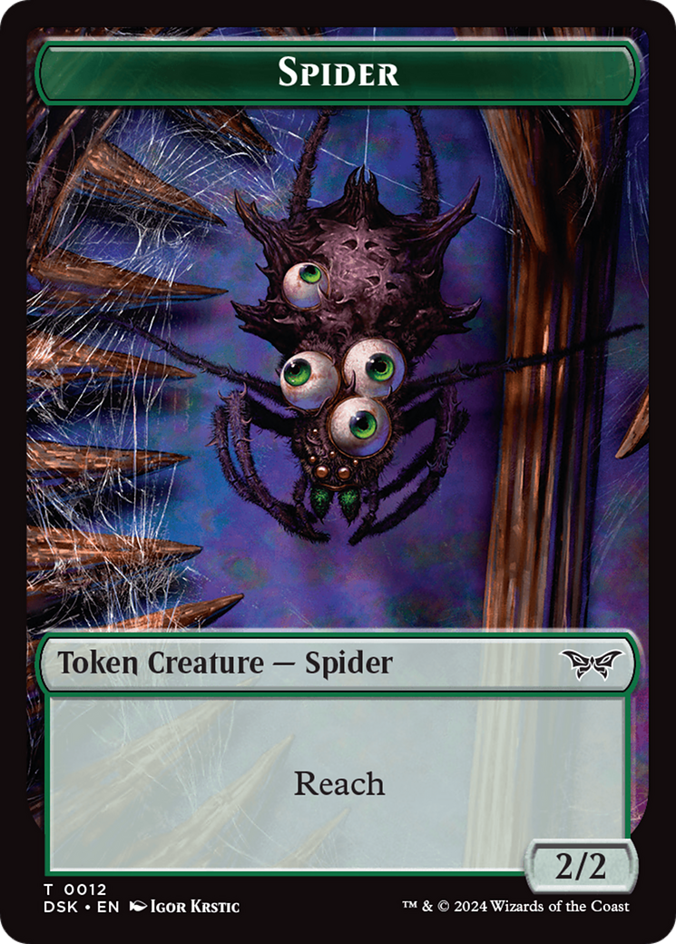 Insect (0013) // Spider Double-Sided Token [Duskmourn: House of Horror Tokens] | GnG Games