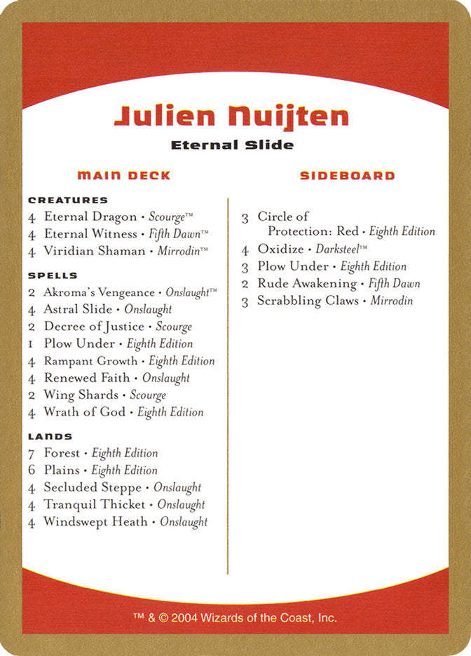 Julien Nuijten Decklist [World Championship Decks 2004] | GnG Games