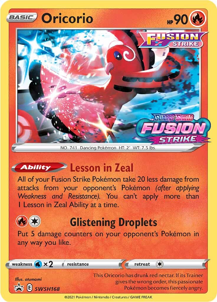 Oricorio (SWSH168) (Prerelease Promo) [Sword & Shield: Black Star Promos] | GnG Games