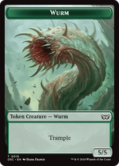 Wurm (0019) // Manifest Double-Sided Token [Duskmourn: House of Horror Commander Tokens] | GnG Games