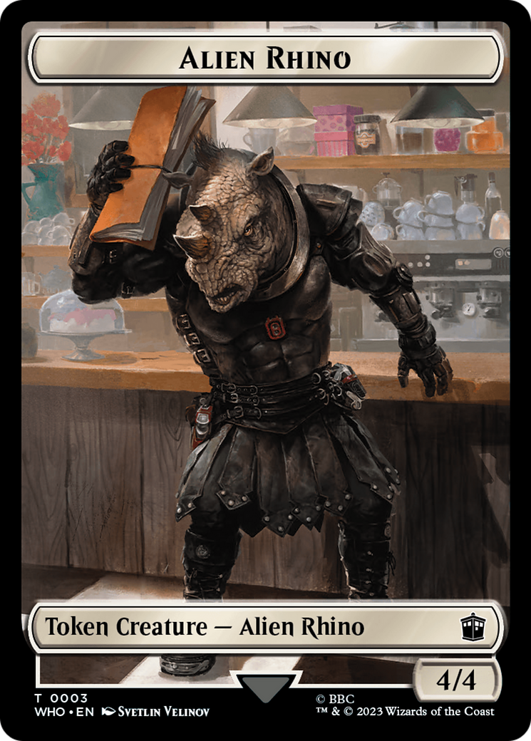 Alien Rhino // Alien Salamander Double-Sided Token (Surge Foil) [Doctor Who Tokens] | GnG Games