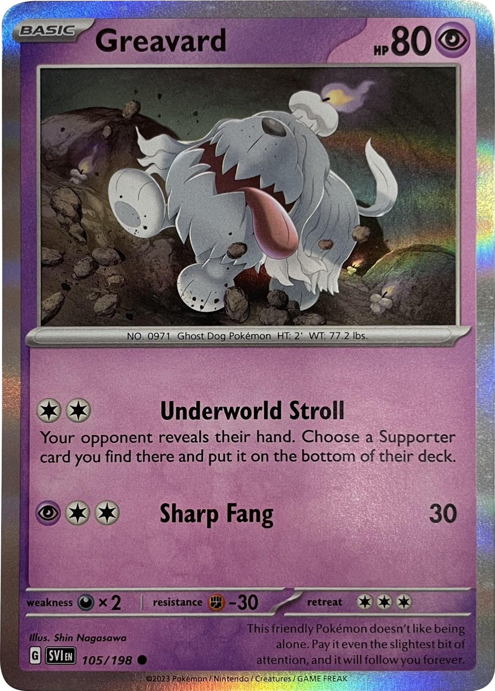 Greavard (105/198) (Mirage Holo) [Scarlet & Violet: Base Set] | GnG Games