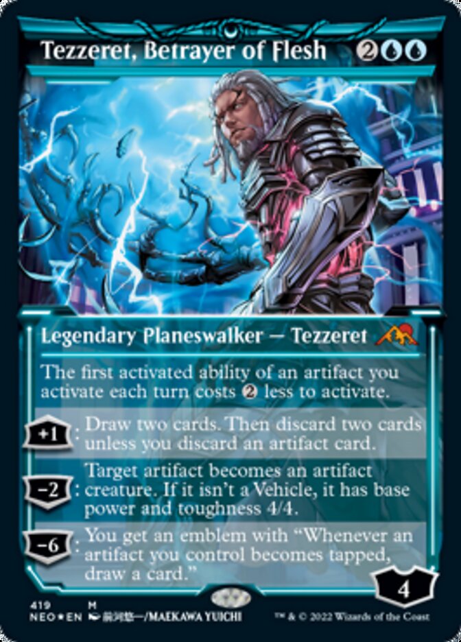 Tezzeret, Betrayer of Flesh (Showcase) (Foil Etched) [Kamigawa: Neon Dynasty] | GnG Games