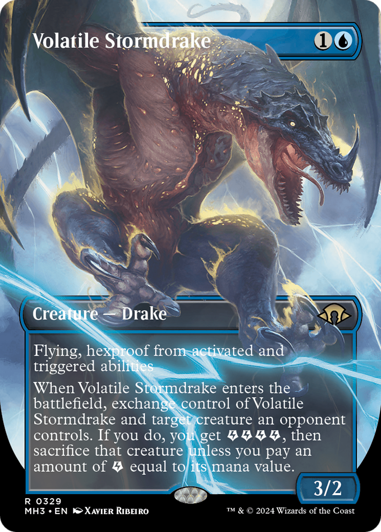 Volatile Stormdrake (Borderless) [Modern Horizons 3] | GnG Games